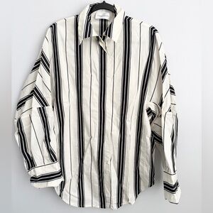 Christian Wijnants Antwerp Size 36 • Black White Stripe Blouse Long Sleeve.